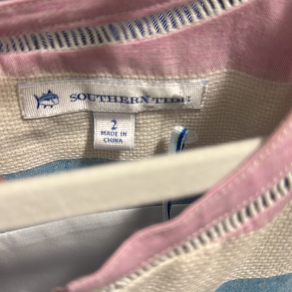 NWT Southern Tide Cora Linen Cotton Striped Mini Shift Summer Dress Size 2 - Picture 6 of 8